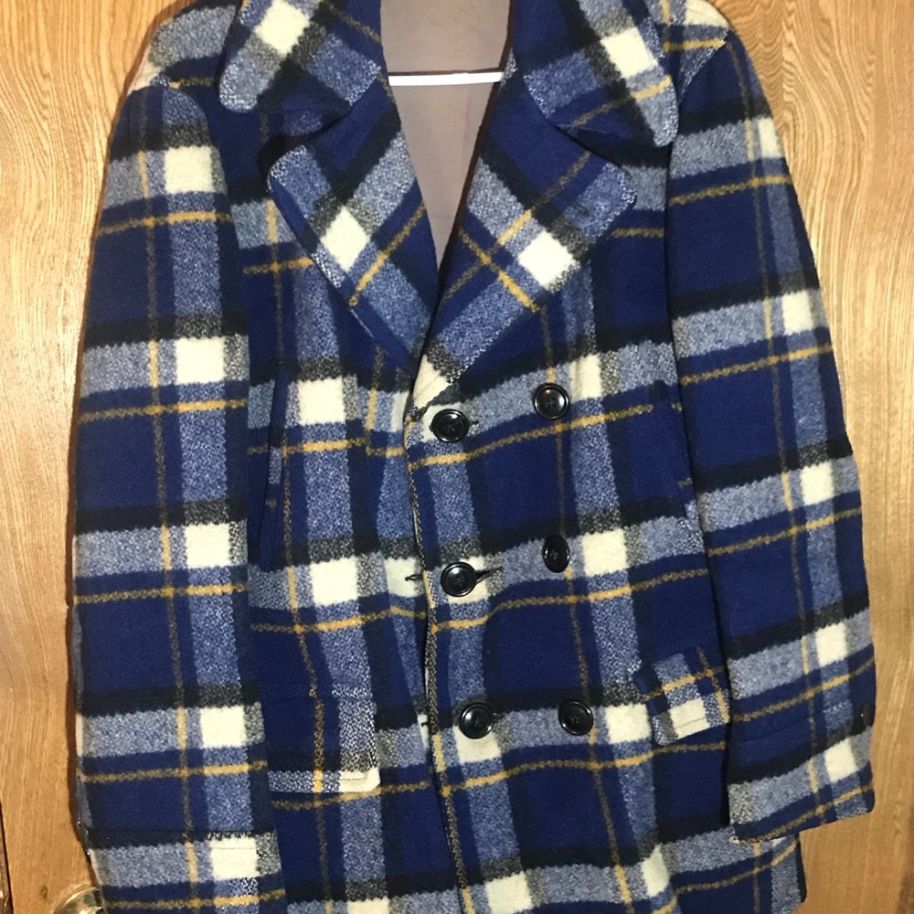 vintage 1940’s Sears Hercules wool plaid coat
